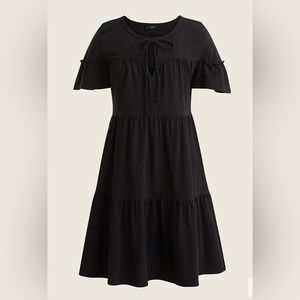 J. Crew Jersey Tiered Mini Dress - Black